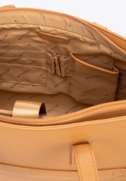 Damska torba na laptopa 16" z imitacji skóry camel><noscript><img data-lazyloaded=