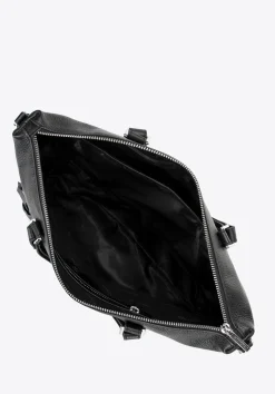 Damska torba na laptopa 15" ze skóry z chwostem czarna><noscript><img data-lazyloaded=