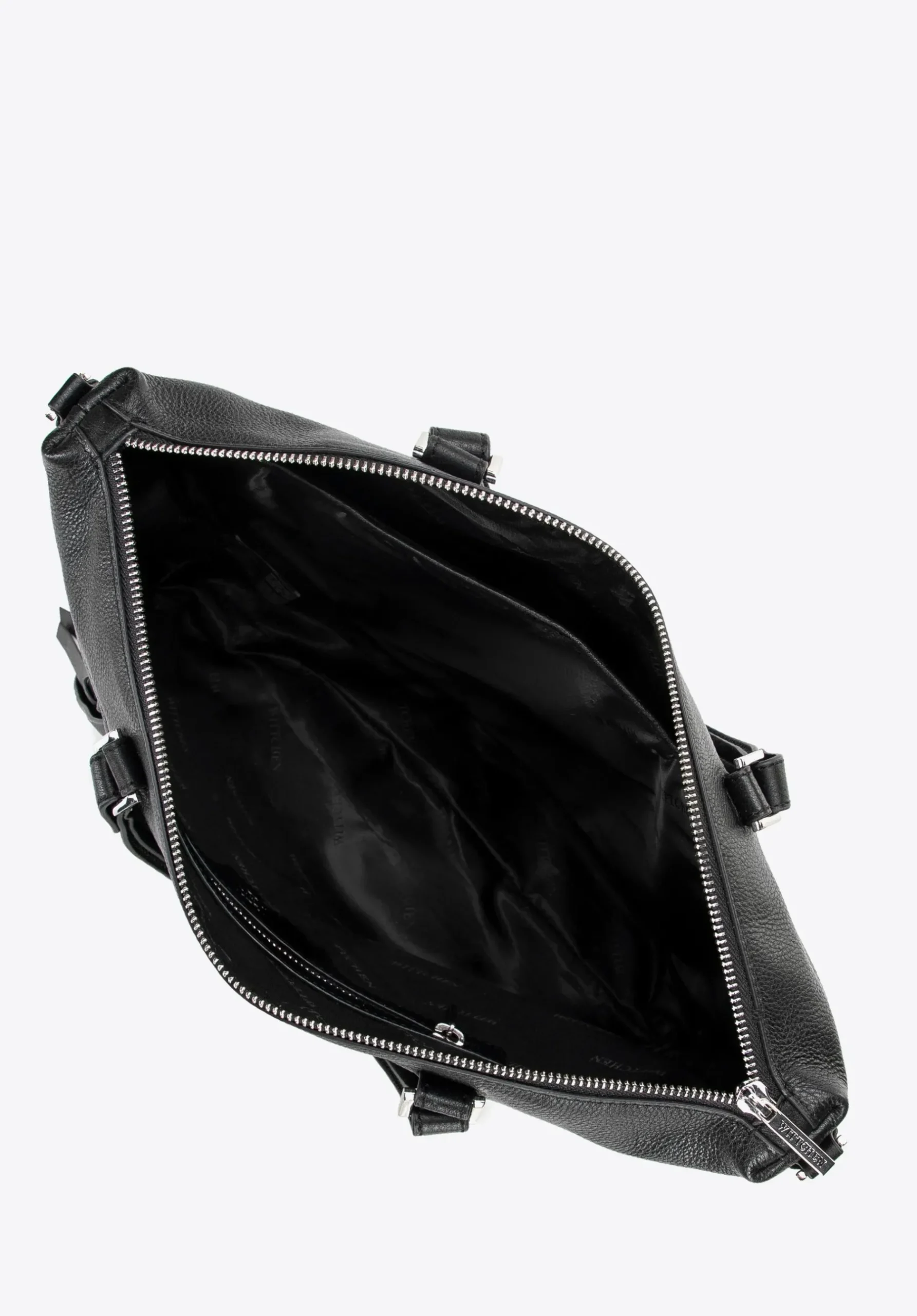 Damska torba na laptopa 15" ze skóry z chwostem czarna>WITTCHEN Fashion
