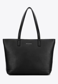 Damska torba na laptopa 15,6" z imitacji skóry czarna><noscript><img data-lazyloaded=