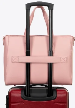 Damska torba na laptopa 16" z imitacji skóry różowa><noscript><img data-lazyloaded=