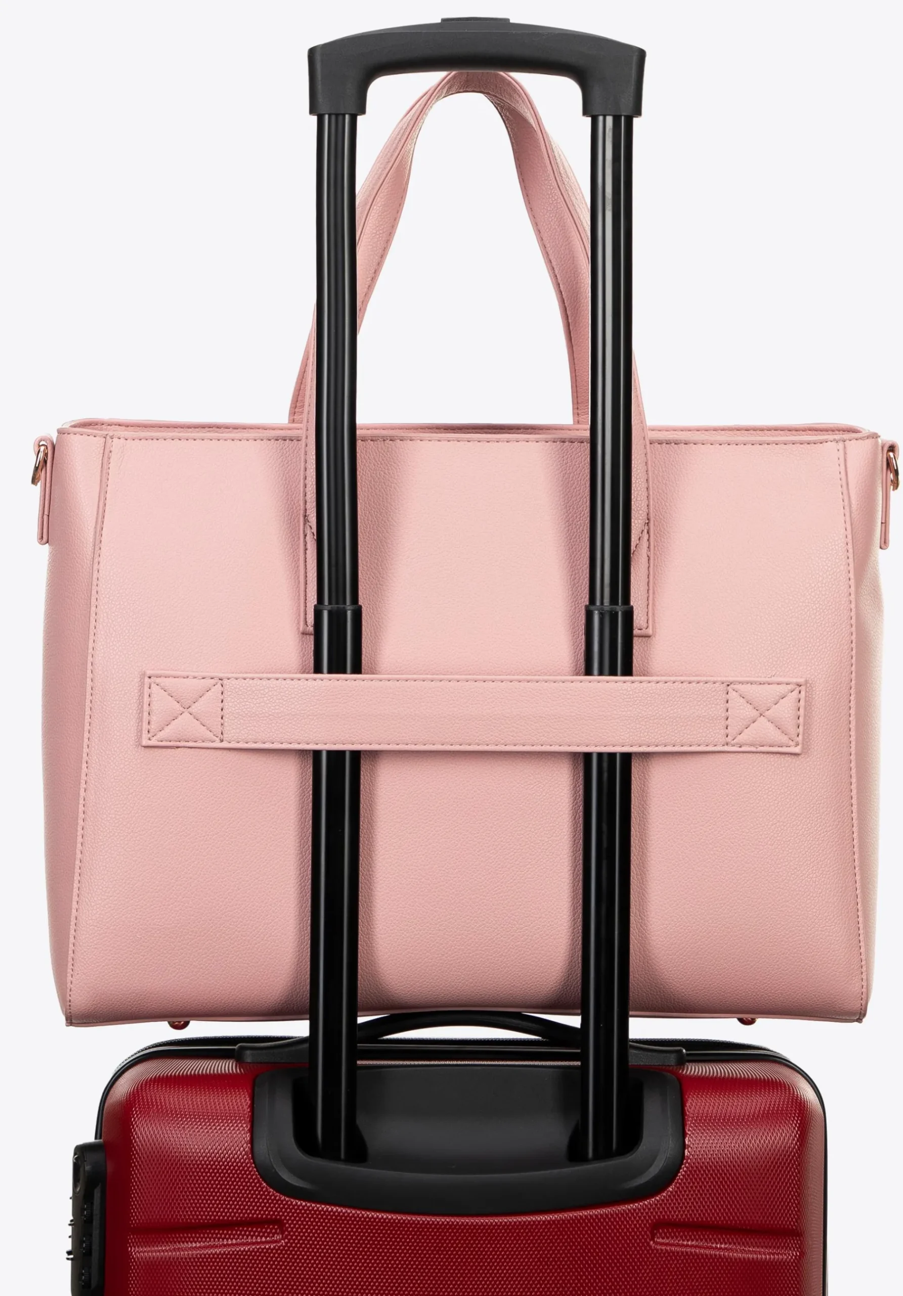 Damska torba na laptopa 16" z imitacji skóry różowa>WITTCHEN Clearance