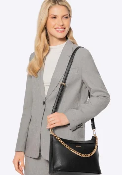 Damska torebka na ramię z ekoskóry czarno - złota>WITTCHEN Fashion