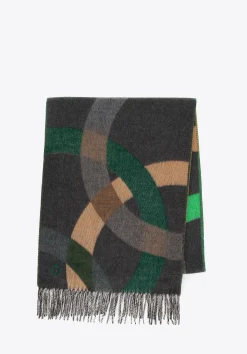 Damski szal w geometryczny wzór zielono - żółty>WITTCHEN Discount