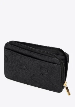 Damskie etui na karty z imitacji skóry czarne><noscript><img width=