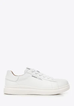 Damskie klasyczne sneakersy na platformie białe>WITTCHEN Discount