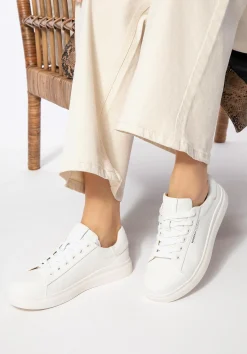 Damskie klasyczne sneakersy na platformie białe>WITTCHEN Discount