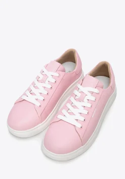Damskie klasyczne sneakersy na platformie różowe><noscript><img width=