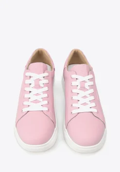 Damskie klasyczne sneakersy na platformie różowe><noscript><img width=