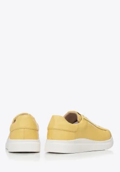Damskie klasyczne sneakersy na platformie żółte><noscript><img width=