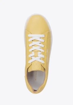 Damskie klasyczne sneakersy na platformie żółte><noscript><img width=