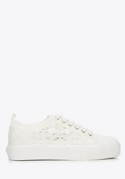 Damskie sneakersy ażurowe złamana biel>WITTCHEN Fashion