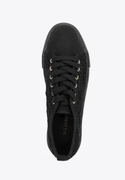 Damskie sneakersy ażurowe czarne><noscript><img width=