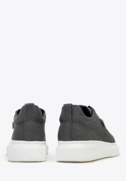 Damskie sneakersy dżinsowe na platformie ciemny szare><noscript><img width=