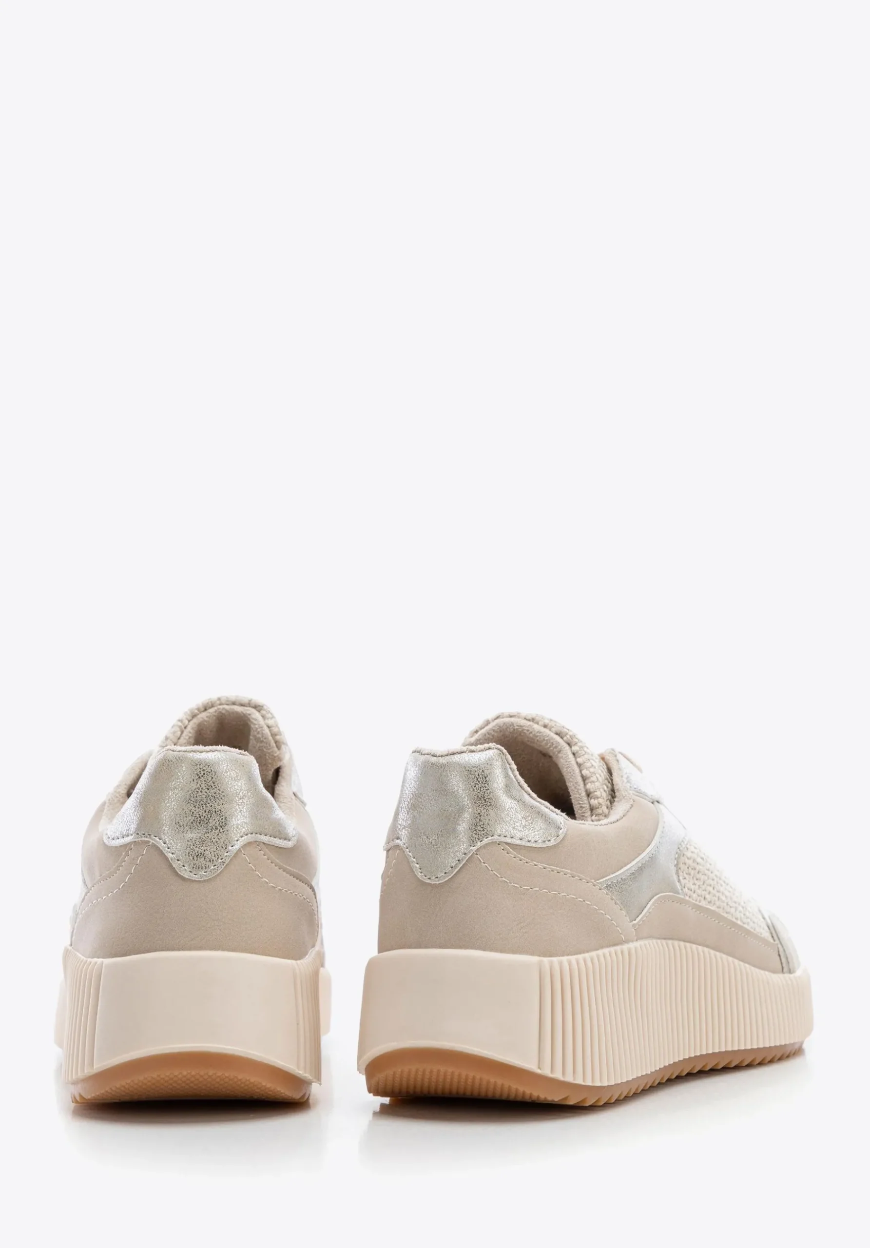 Damskie sneakersy na grubej platformie beżowe>WITTCHEN Fashion