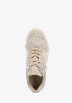 Damskie sneakersy na grubej platformie beżowe><noscript><img width=
