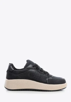 Damskie sneakersy na grubej platformie czarne>WITTCHEN Best