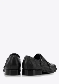 Double monki ze skóry naturalnej czarne><noscript><img width=