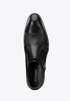 Double monki ze skóry naturalnej czarne><noscript><img width=