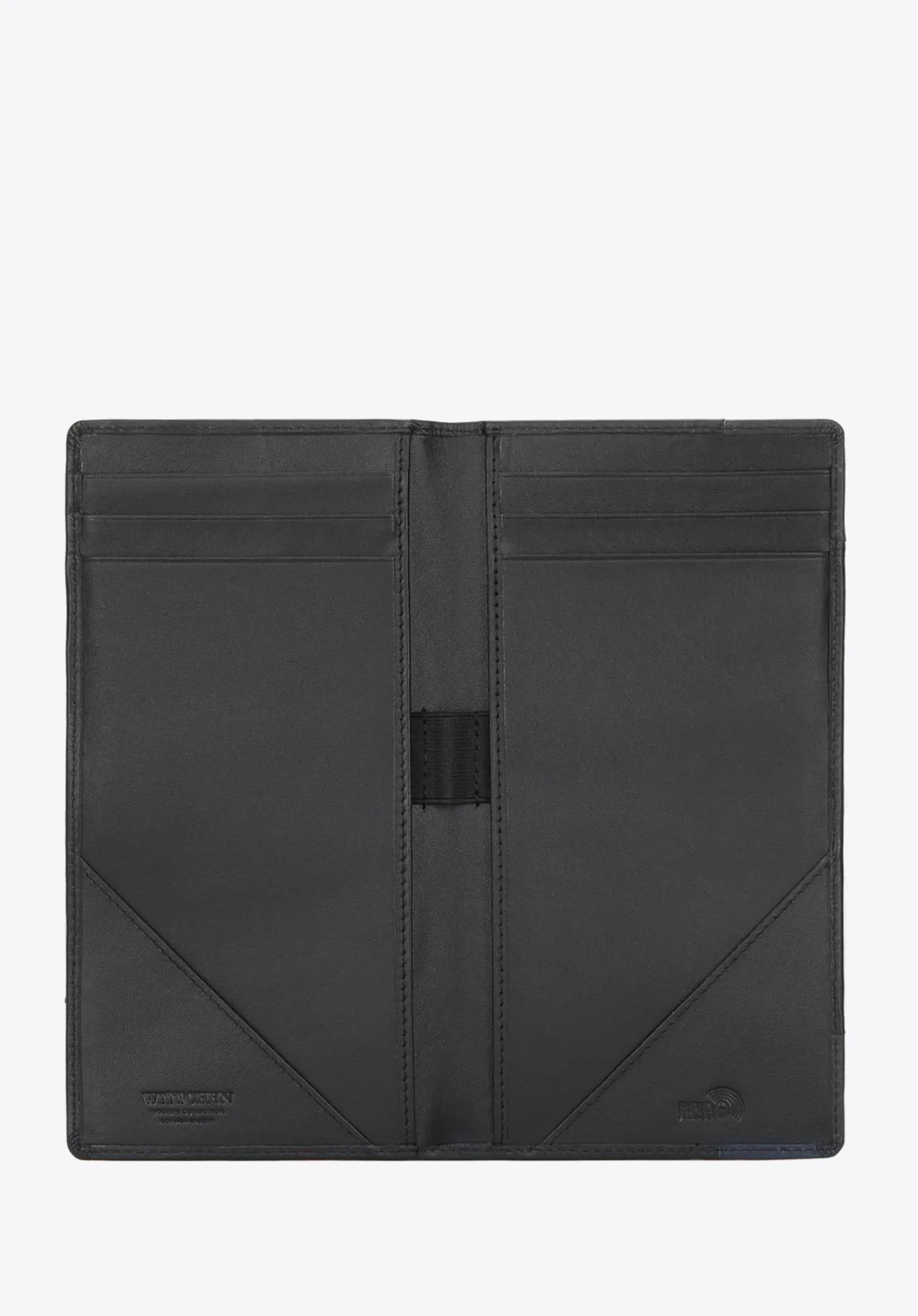 Etui na dokumenty skórzane z naszywką z logo czarno-granatowe>WITTCHEN Outlet