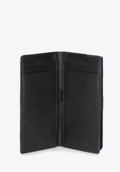 Etui na dokumenty skórzane z naszywką z logo czarno-granatowe><noscript><img data-lazyloaded=