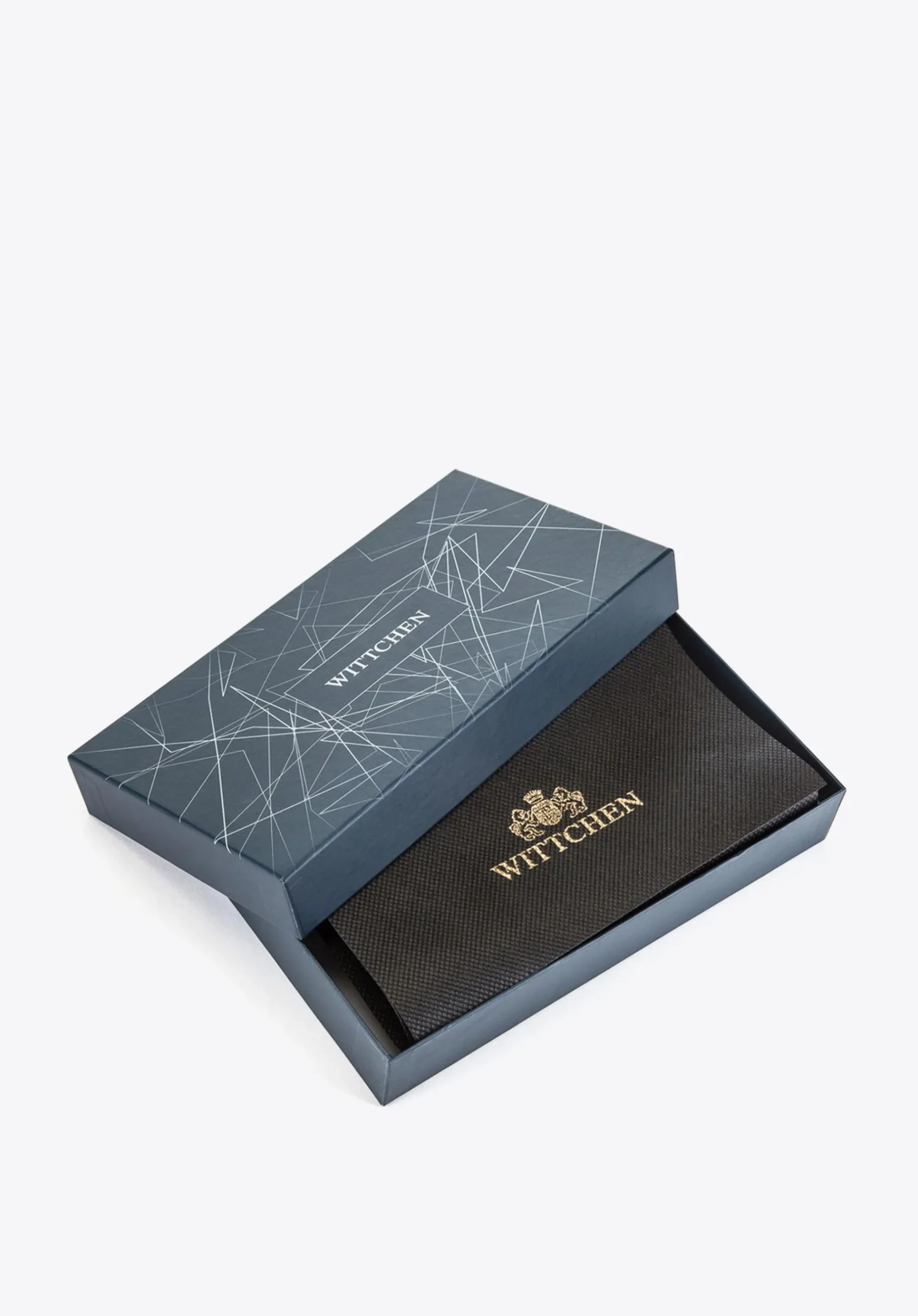 Etui na dokumenty skórzane z naszywką z logo czarno-granatowe>WITTCHEN Outlet