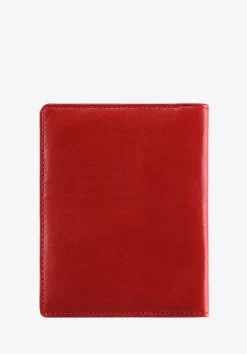 Etui na dokumenty skórzane z transparentnymi kieszeniami czerwone><noscript><img data-lazyloaded=