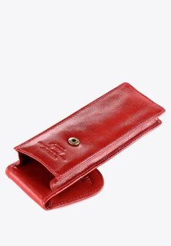 Etui na długopisy ze skóry proste czerwone><noscript><img width=