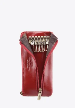 Etui na klucze skórzane z półotwartą kieszenią czerwone>WITTCHEN Fashion