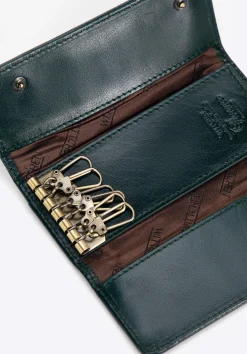 Etui na klucze ze skóry lakierowanej zielone><noscript><img data-lazyloaded=