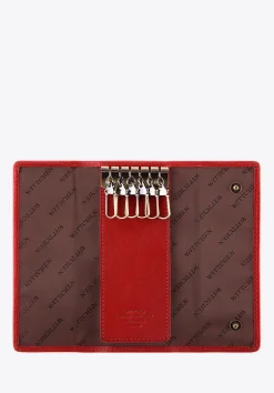 Etui na klucze ze skóry z herbem czerwone>WITTCHEN Sale