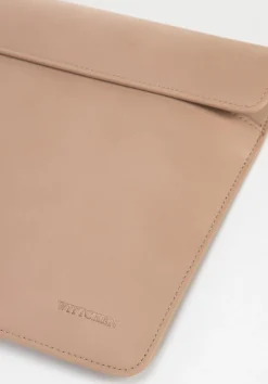 Etui na laptopa 13” z imitacji skóry beżowe><noscript><img width=