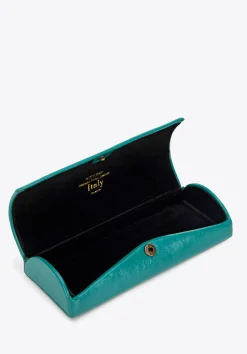 Etui na okulary ze skóry proste zielone>WITTCHEN Fashion