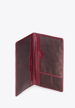 Etui na paszport skórzane lakierowane bordowe><noscript><img width=