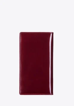Etui na paszport skórzane lakierowane bordowe><noscript><img width=