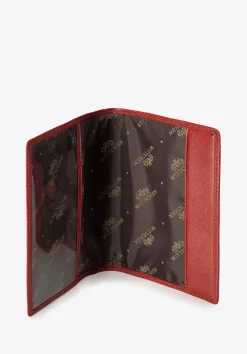 Etui na paszport skórzane proste czerwone><noscript><img width=