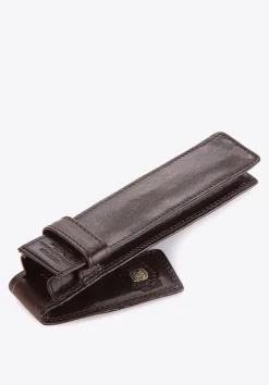 Etui na pióro skórzane wsuwane brązowe><noscript><img width=