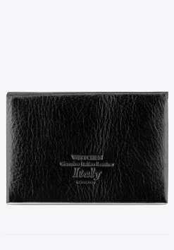 Etui na wizytówki skórzane z magnetycznym zapięciem czarne><noscript><img width=