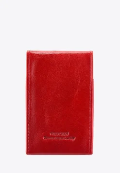Etui na wizytówki ze skóry pionowe czerwone><noscript><img width=
