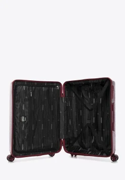Komplet walizek z polikarbonu w pionowe tłoczenia><noscript><img width=