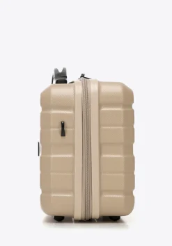 Kosmetyczka podróżna z ABS-u w poziome pasy beżowa>WITTCHEN Outlet