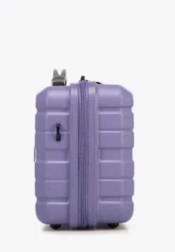 Kosmetyczka podróżna z ABS-u w poziome pasy fioletowa>WITTCHEN Fashion
