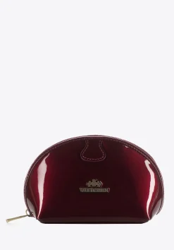 Kosmetyczka skórzana lakierowana półokrągła bordowa>WITTCHEN Fashion