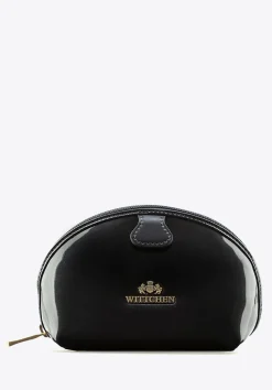 Kosmetyczka skórzana lakierowana półokrągła granatowa>WITTCHEN Outlet