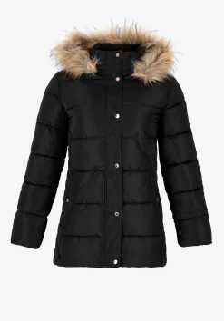 Kurtka damska pikowana z monogramem czarna><noscript><img data-lazyloaded=