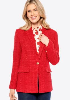 Marynarka z tkaniny boucle czerwona>WITTCHEN Hot
