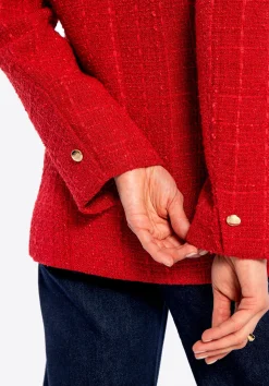 Marynarka z tkaniny boucle czerwona><noscript><img width=