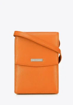 Minitorebka crossbody skórzana 2 w 1 pomarańczowa>WITTCHEN Sale