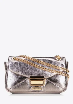 Minitorebka crossbody z połyskującej ekoskóry szara>WITTCHEN Fashion