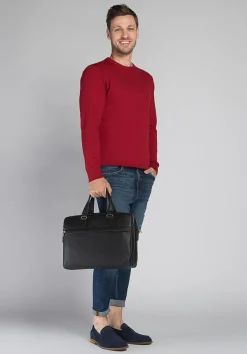 Męska torba na laptopa 11”/12” skórzana z przeszyciami><noscript><img width=